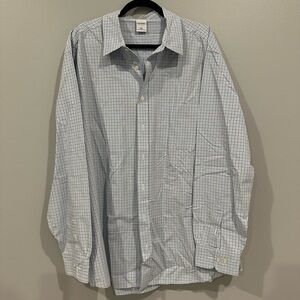 Old Navy men’s dress shirt. 2XL, brown/blue checks